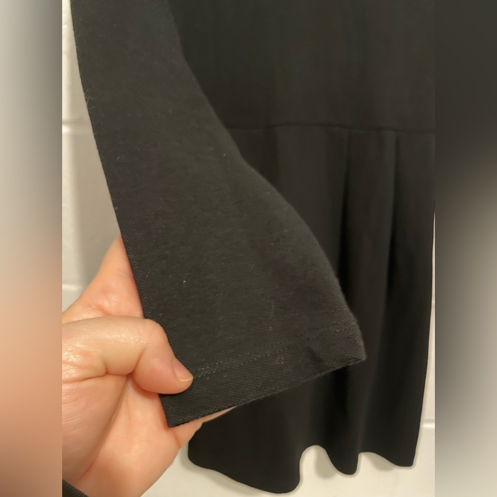 Lacoste LIVE Womens Dress Black Stretch Long Sleeve Pleated Shift Sz S - Picture 4 of 12